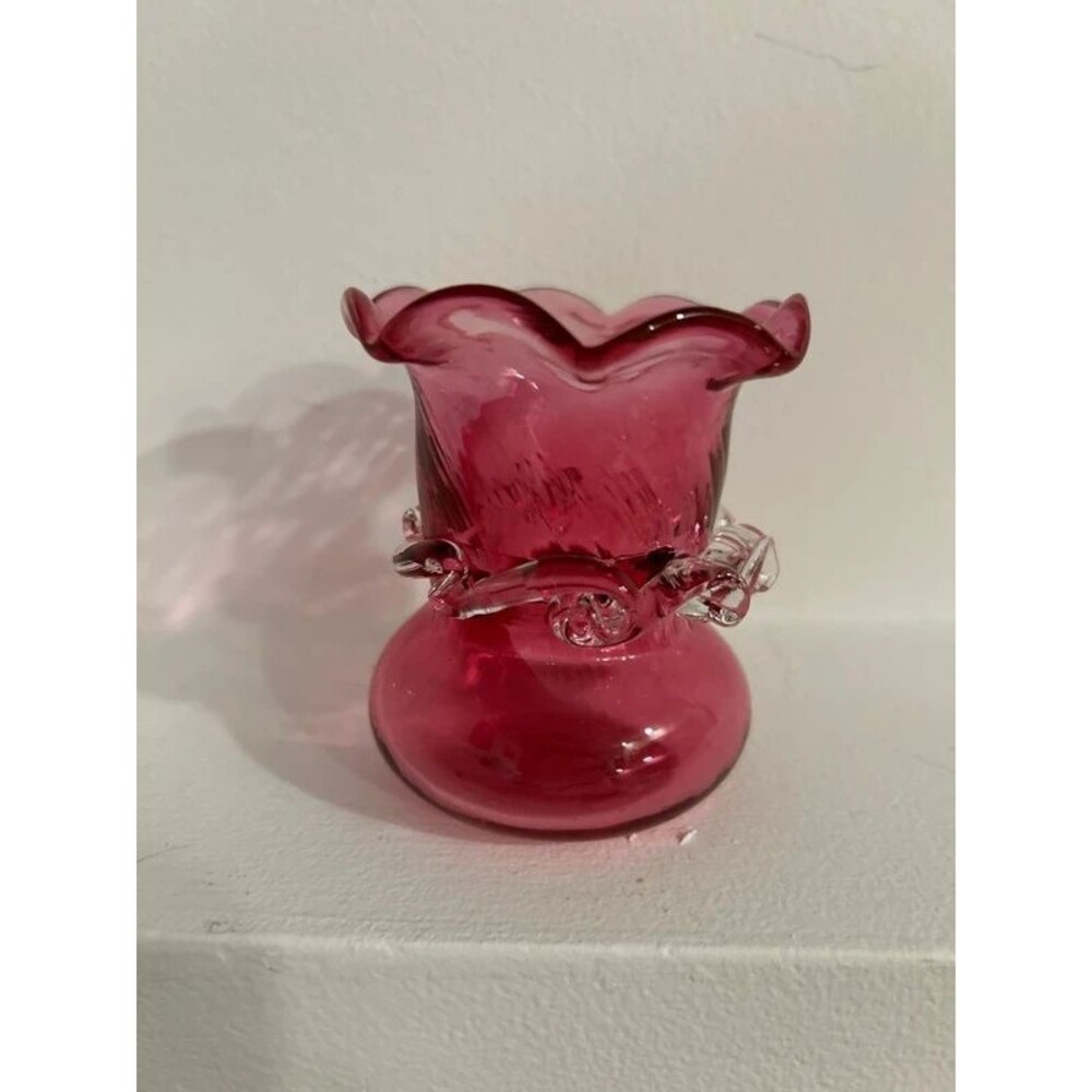 Pilgrim Glass Cranberry Bud Vase